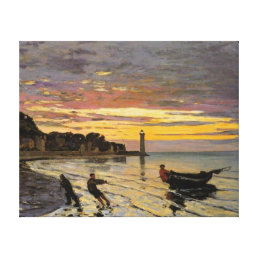 Monet - Hauling a Boat Ashore, fine art, Canvas Print