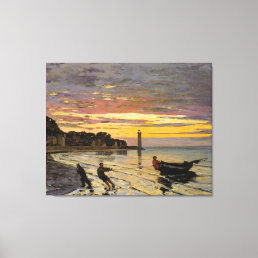 Monet - Hauling a Boat Ashore, fine art, Canvas Print