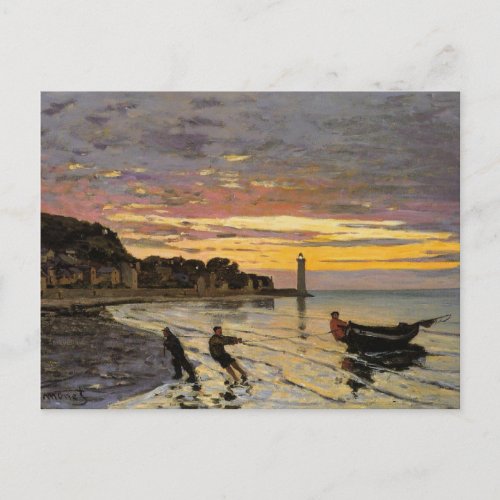 Monet _ Hauling a Boat Ashore fine art Postcard