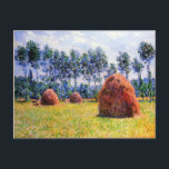 Monet - Haystacks at Giverny, 1884 Postcard<br><div class="desc">Claude Monet 1884 painting,  Haystacks at Giverny (Haystack Series)</div>