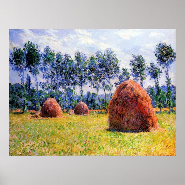 Monet - Haystacks at Giverny, 1884, Poster (Front)