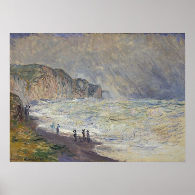 Monet - Heavy Sea At Pourville Poster (Front)