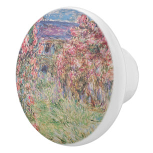 Monet House Among Roses Ceramic Knob