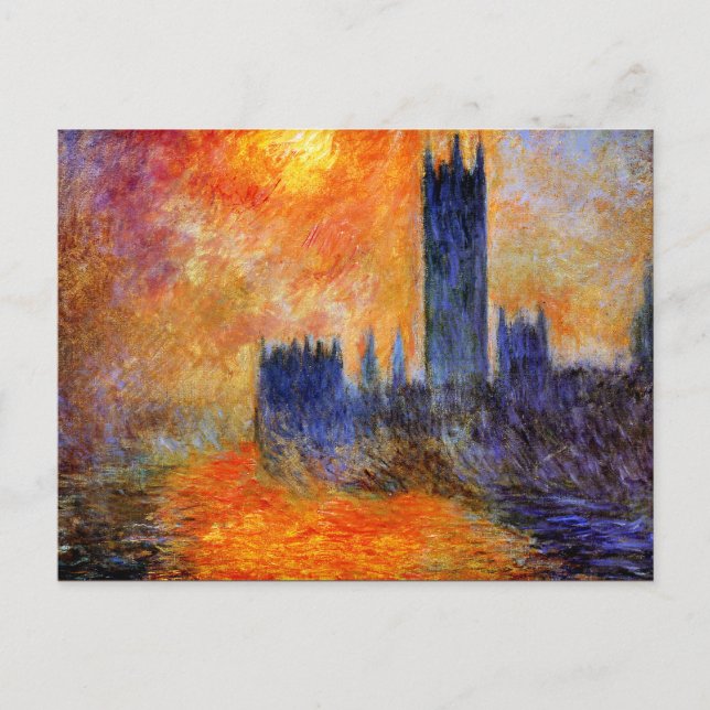 Monet - House of Parliament Sun Postcard (Front)