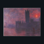 Monet Houses of Parliament at Sunset Postcard<br><div class="desc">Monet Houses of Parliament at Sunset postcard. Oil painting on canvas from 1903. Monet painted the Houses of Parliament at different times of the day and year, capturing the shifting light patterns of the sun. This sunset rendition is haunting with its beautiful use of orange red and purples. A great...</div>
