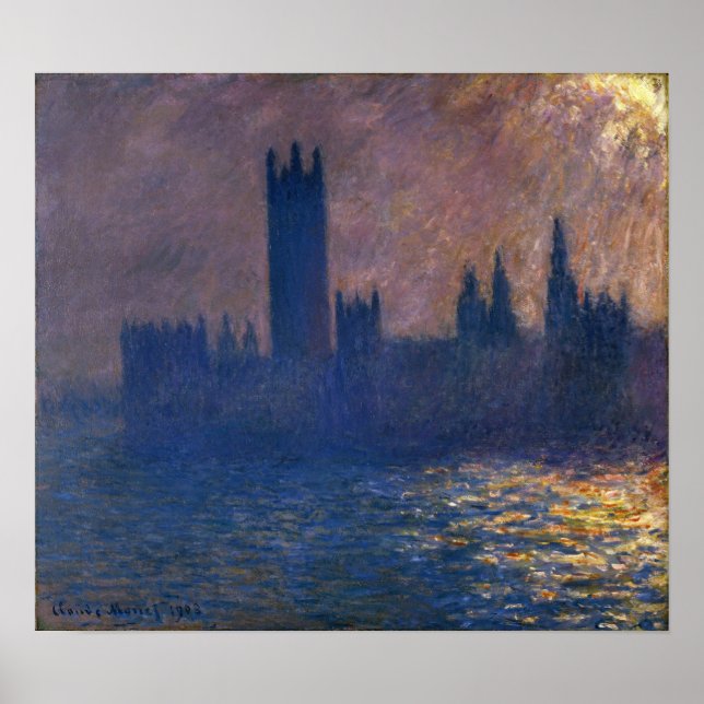 Monet - Houses Of Parliament Sunlight Effect Poster (Front)