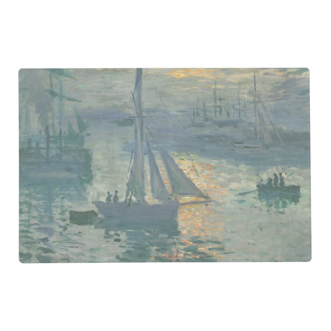 Monet Impression Sunrise Marine Classic Painting Placemat (Front)