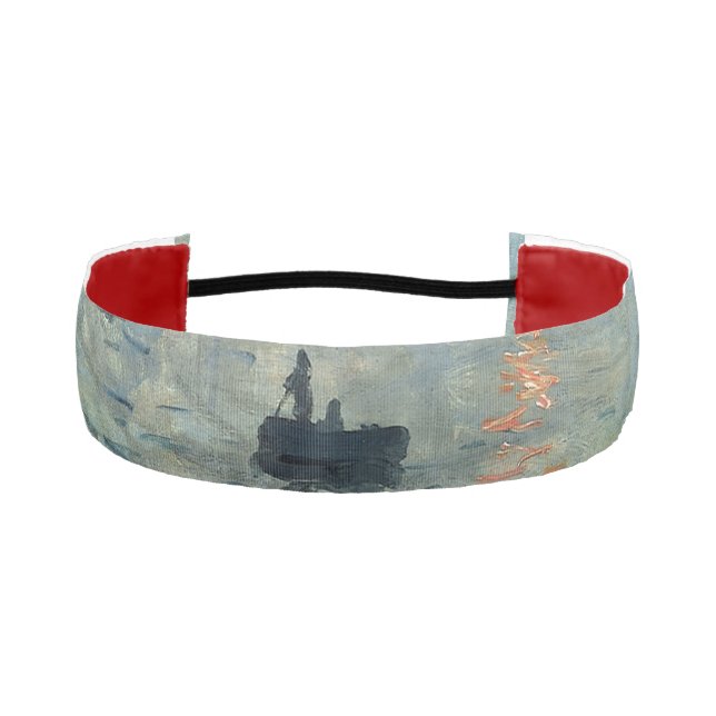 Monet Impression Sunrise Soleil Levant Painting Athletic Headband (Front)