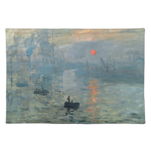 Monet Impression Sunrise Soleil Levant Painting Cloth Placemat