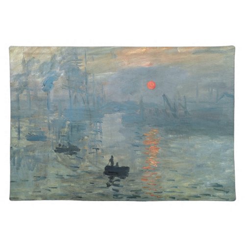 Monet Impression Sunrise Soleil Levant Painting Cloth Placemat