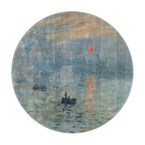 Monet Impression Sunrise Soleil Levant Painting Cutting Board