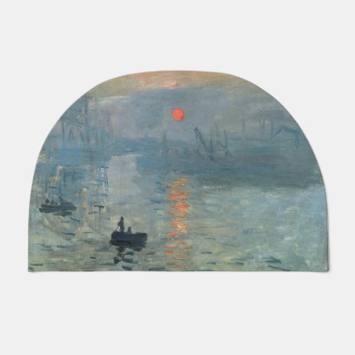 Monet Impression Sunrise Soleil Levant Painting Doormat