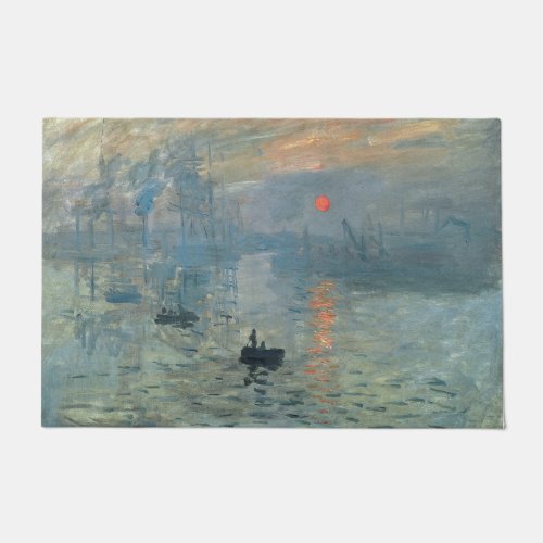 Monet Impression Sunrise Soleil Levant Painting Doormat