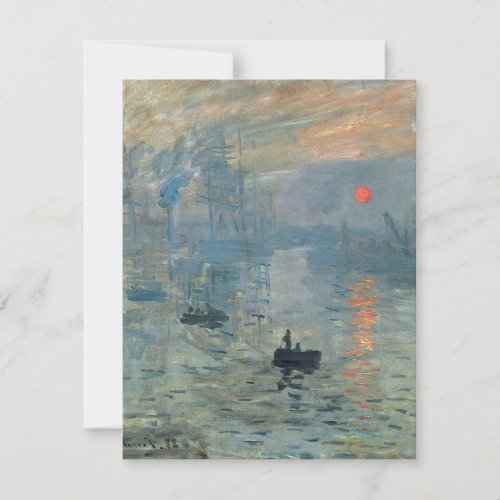 Monet Impression Sunrise Soleil Levant Painting Holiday Card