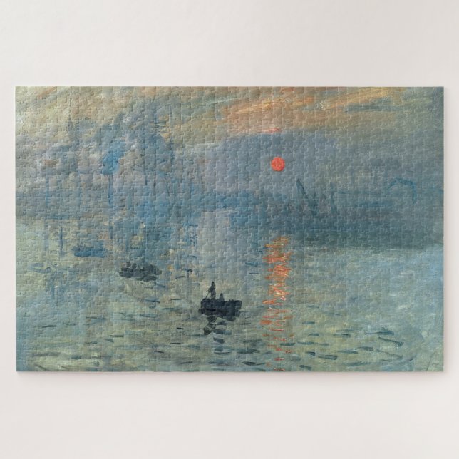 Monet Impression Sunrise Soleil Levant Painting Jigsaw Puzzle (Horizontal)