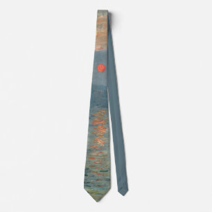 Monet Impression Sunrise Soleil Levant Painting Neck Tie