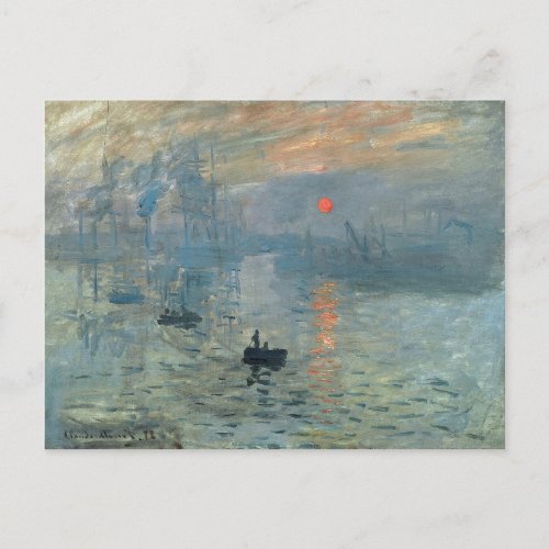 Monet Impression Sunrise Soleil Levant Painting Postcard