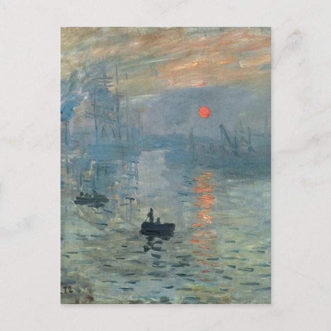 Monet Impression Sunrise Soleil Levant Painting Postcard (Front)