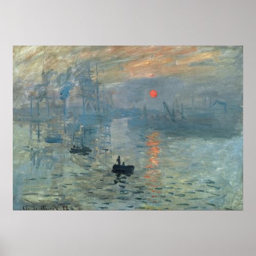 Monet Impression Sunrise Soleil Levant Painting Poster