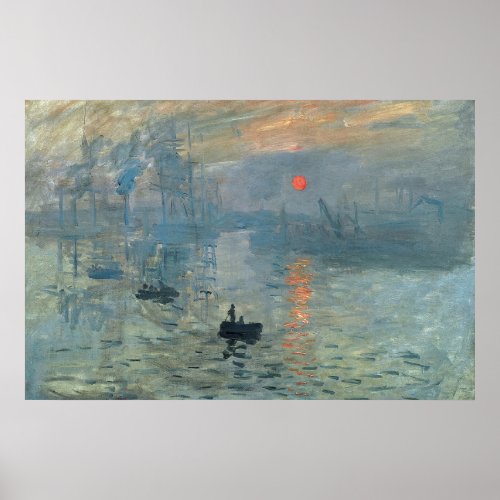 Monet Impression Sunrise Soleil Levant Painting Poster
