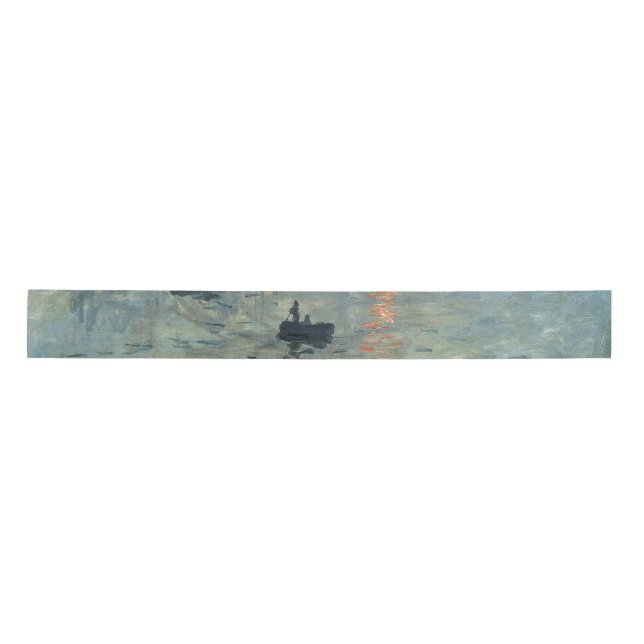 Monet Impression Sunrise Soleil Levant Painting Satin Ribbon (Front)