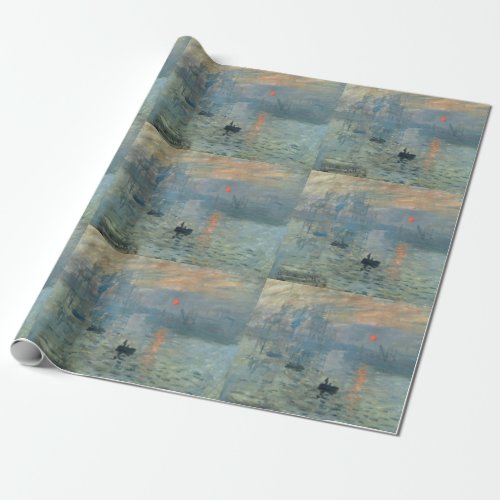 Monet Impression Sunrise Soleil Levant Painting Wrapping Paper