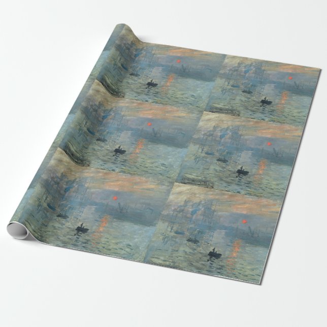 Monet Impression Sunrise Soleil Levant Painting Wrapping Paper (Unrolled)