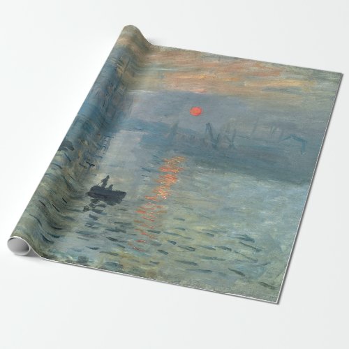 Monet Impression Sunrise Soleil Levant Painting Wrapping Paper