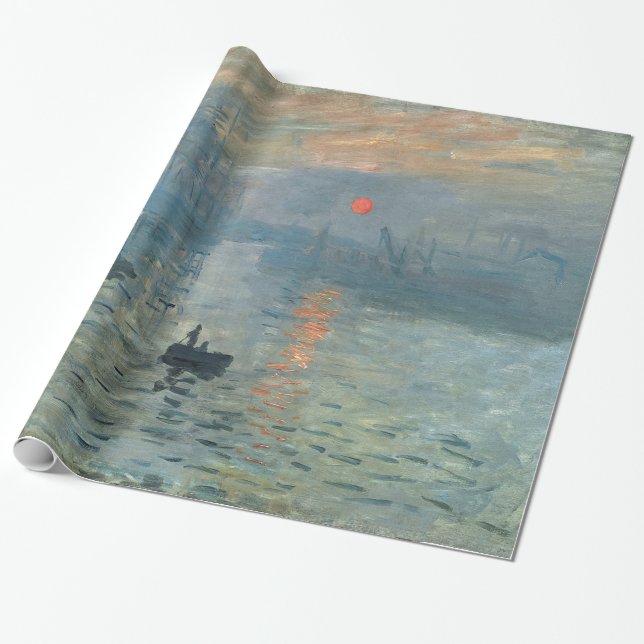Monet Impression Sunrise Soleil Levant Painting Wrapping Paper (Unrolled)