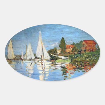 Monet Impressionism Boats Sticker by monetart at Zazzle