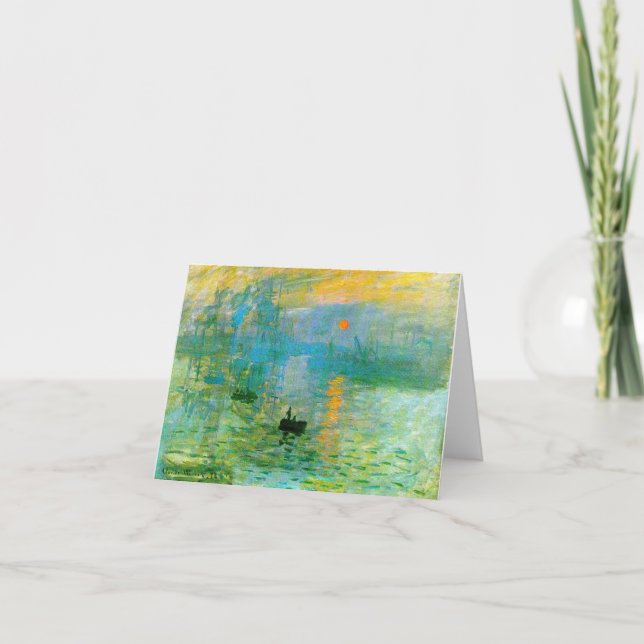 Monet Impressionism Sunrise Note Card (Front)