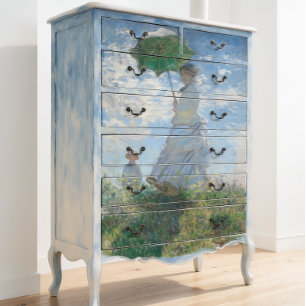 Monet Impressionist Painting Blue Decoupage  Tissue Paper