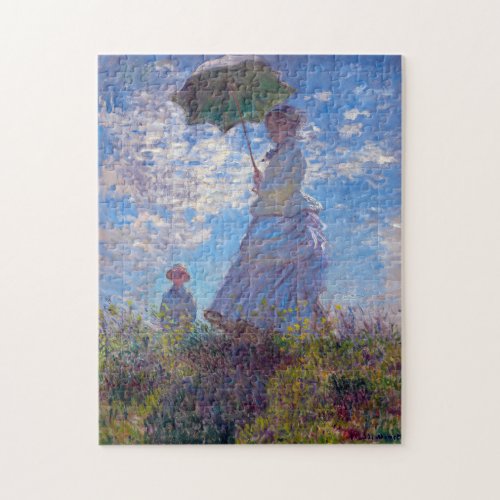 Monet Impressionist People Woman with a Parasol Co Jigsaw Puzzle