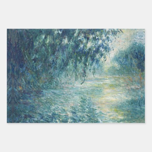 MONET IN BLUE HEAVY WEIGHT DECOUPAGE PRINTS WRAPPING PAPER SHEETS | Zazzle