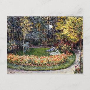 Monet - In the Garden, famous painting Postcard