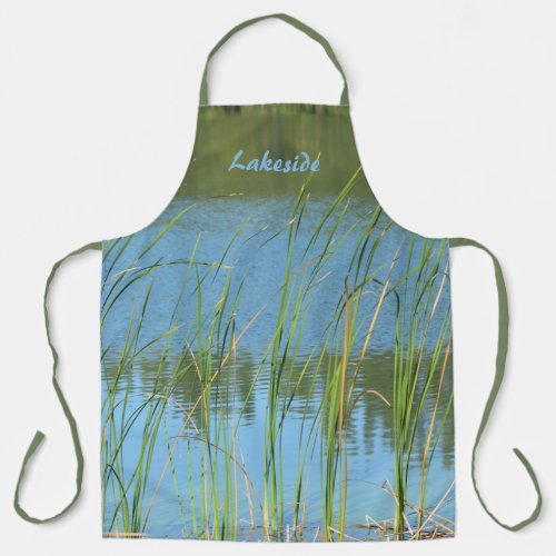 Monet inspired Cattail Reeds on Waters Edge Apron