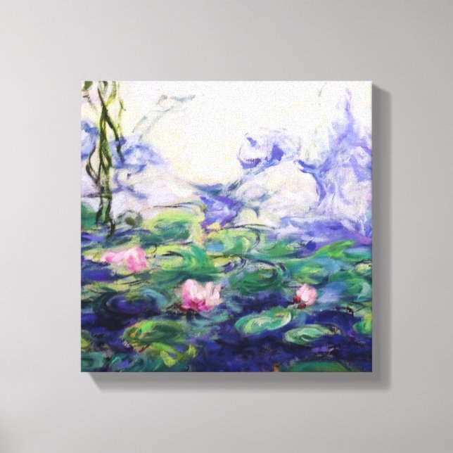 Monet Inspired Water Lilies Canvas Print (Front)