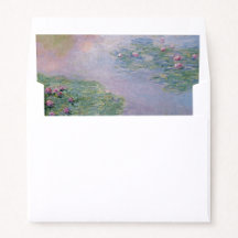 Monet Inspired Water Lilies Wedding Envelope Liner