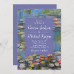 Monet Inspired Water Lilies Wedding Invitation<br><div class="desc">Elegant Monet French Impressionist Water Lily invitation . This one is for a wedding,  but you can change the wording to fit your needs. Wonderful for an elegant wedding! Colors of lavender Purple,  blue,  green,  pink,  red and yellow.</div>
