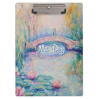 Monet Inspired Water Lillies Clipboard
