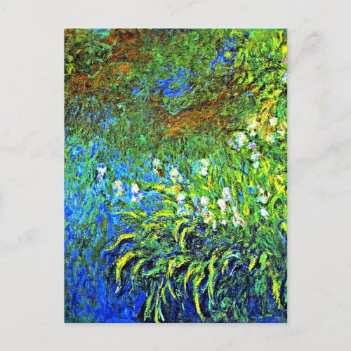 Monet _ Iris at the Sea Rose Pond famous painting Postcard