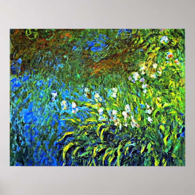 Monet - Iris at the Sea Rose Pond Poster (Front)