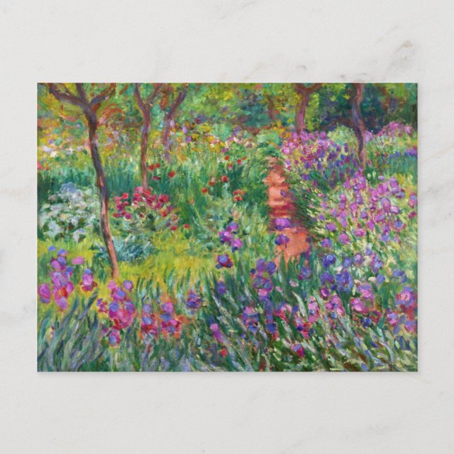 Monet Iris Garden at Giverny Postcard (Front)