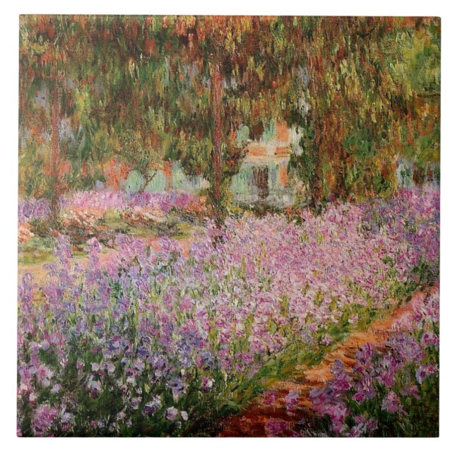 Monet - Irises in Monet's Garden Ceramic Tile (Front)