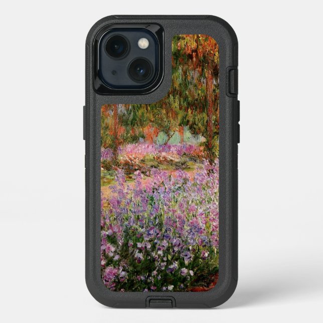 Monet - Irises in Monet's Garden Jigsaw Puzzle Otterbox iPhone Case (Back)