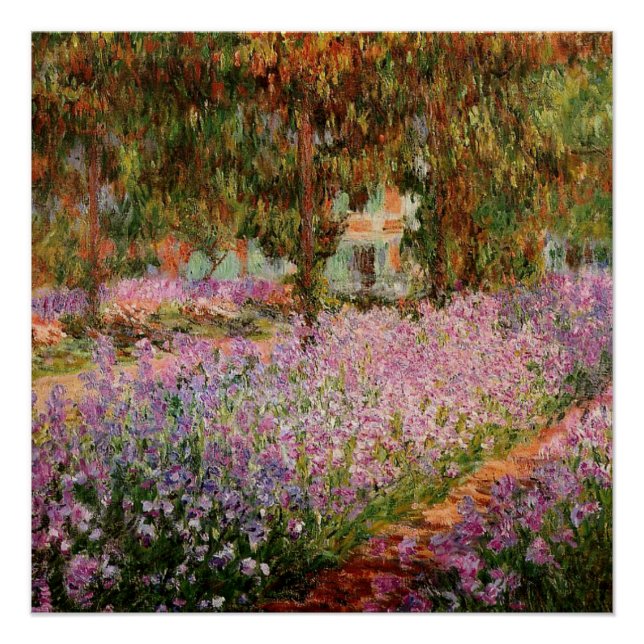 Monet - Irises in Monet's Garden Poster (Front)