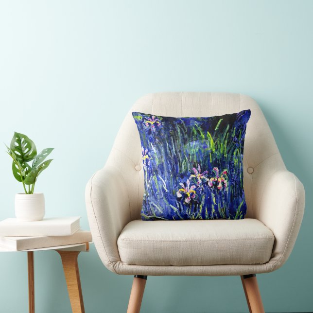 Monet - Irises Throw Pillow (Chair)