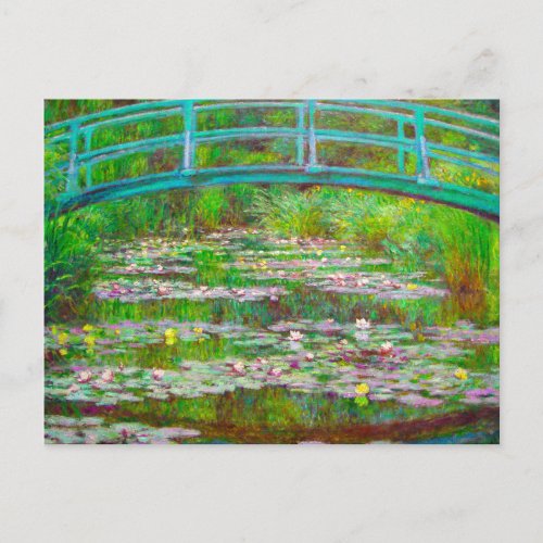 Monet Japanese Bridge and Water Lilies Announcement Postcard