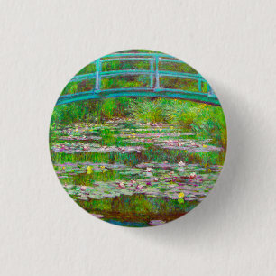  Monet Japanese Bridge and Water Lilies Button