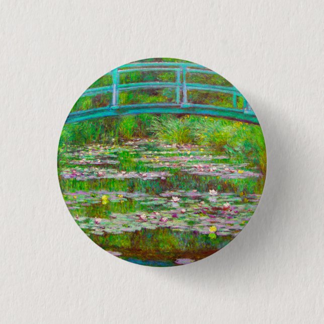  Monet Japanese Bridge and Water Lilies Button (Front)
